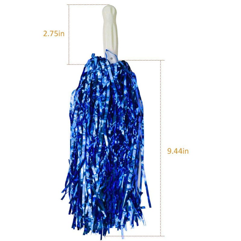 baotongle 12 PCS Cheerleading Squad Spirited Fun Poms Pompoms Cheer Costume Accessory for Party Dance Sports (Blues) - Image 2